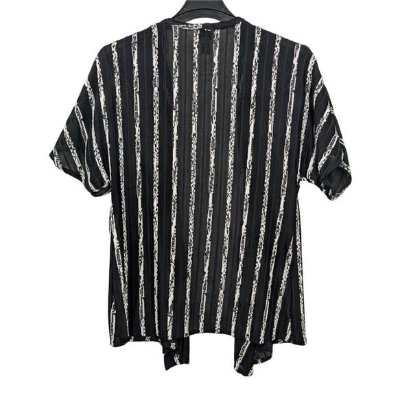 Vintage Sheer Striped Open Front Cardigan Size M Y2K Minimalist Lightweight Boho - Picture 2 of 10